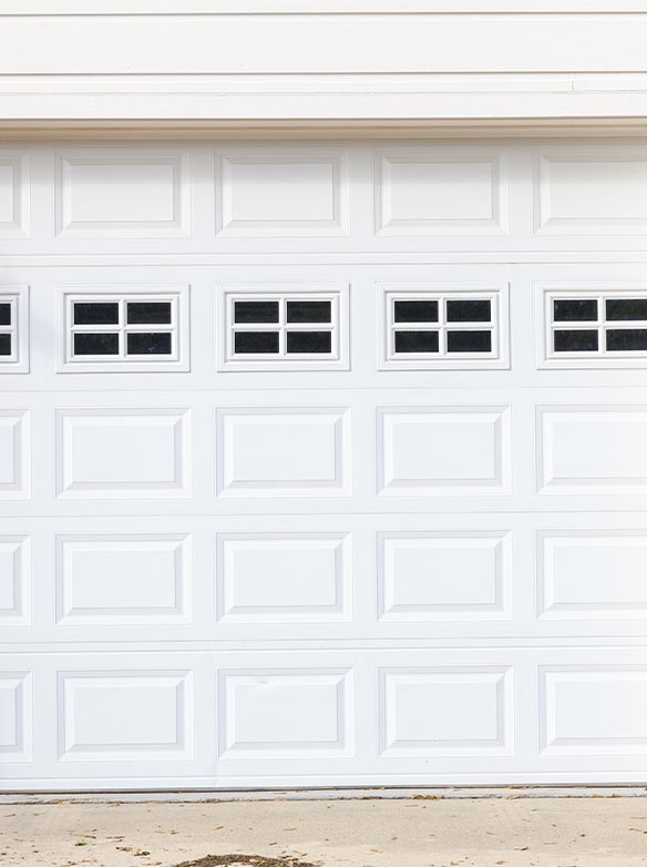 white garage door